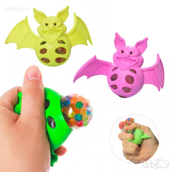 2943 Антистрес играчка Прилеп с цветни топчета, снимка 1