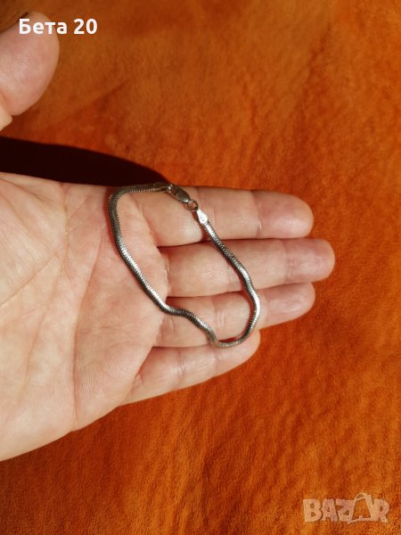 Сребърна гривна змийска плетка, сребро 925, италианска сребърна гривна, снимка 1