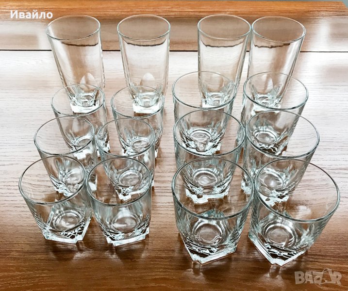 Комплект стъклени чаши - 16 части, снимка 1