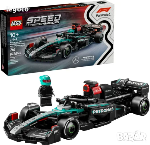 НОВО ЛЕГО 77244 Спийд Шампиони - Болид Мерцедес-AMG F1 W15 LEGO 77244 Mercedes-AMG PETRONAS F1 Team , снимка 4 - Конструктори - 49581671