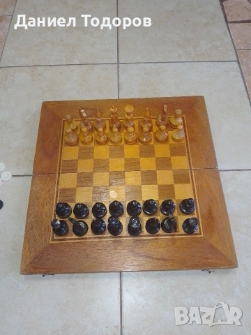 Стар Дървен Шах - Табла.Размери - 36х 36см., снимка 4 - Шах и табла - 54112491