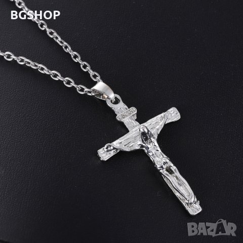 Кръстче от Медицинска стомана - Христос - Сребристо, снимка 4 - Колиета, медальони, синджири - 31213386