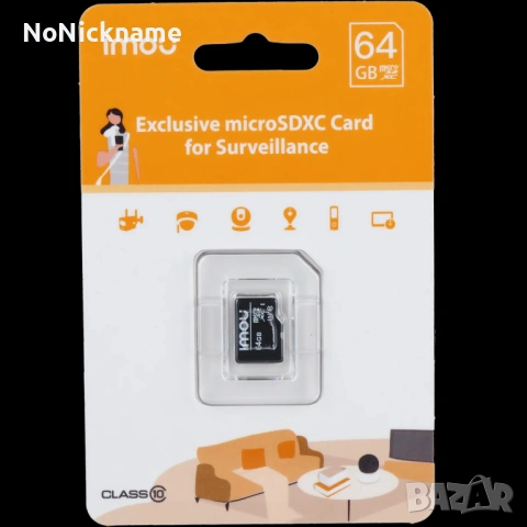 64GB Карта с памет Imou S1+ Class10 U3 V30 Micro SD Card UHS-1, снимка 2 - Карти памет - 54006436
