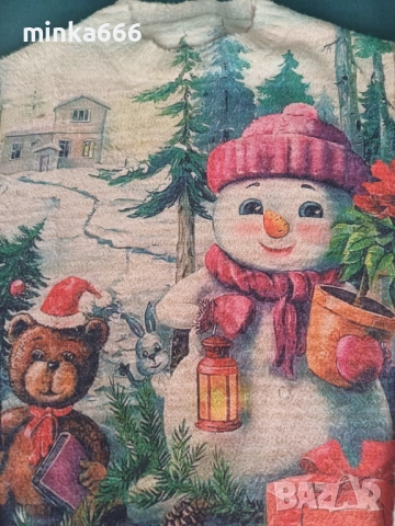 Ново!-Коледен пуловер 100%вълна