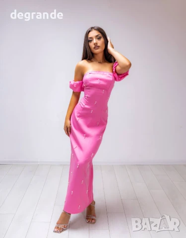 Дамска розова рокля , снимка 5 - Рокли - 50944737