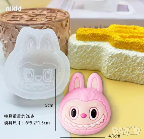 Labubu Лабубу глава силиконов молд форма фондан шоколад гипс смола декор