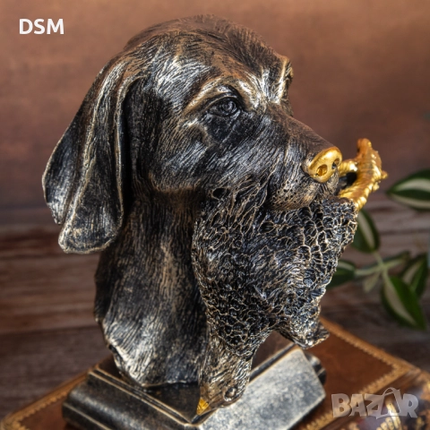 нова Статуетка Куче с Птица Фигура - Декорация за Ловец 20см, снимка 2 - Статуетки - 51729172