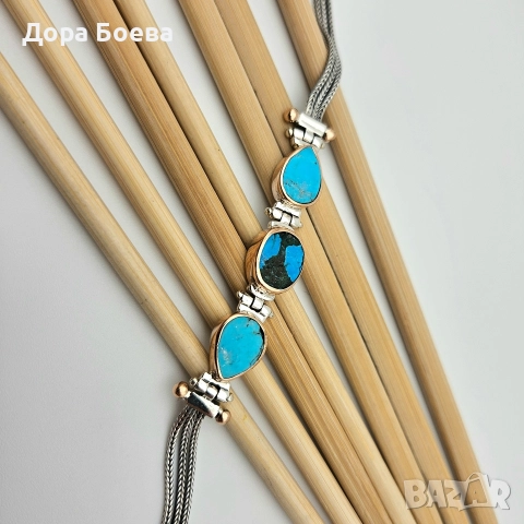 Сребърна гривна: "Триост", снимка 4 - Колиета, медальони, синджири - 52794612