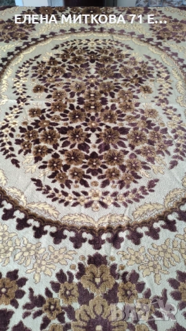 Тежка покривка за маса с релефни плюшени флорални мотиви, снимка 8 - Покривки за маси - 54213615