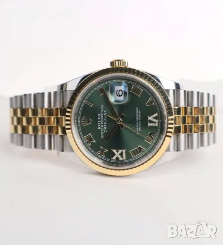Rolex Datejust 36mm Two-Tone Yellow Gold Green Dial Diamond Automatic Дамски Различни Варианти, снимка 8 - Дамски - 48183096