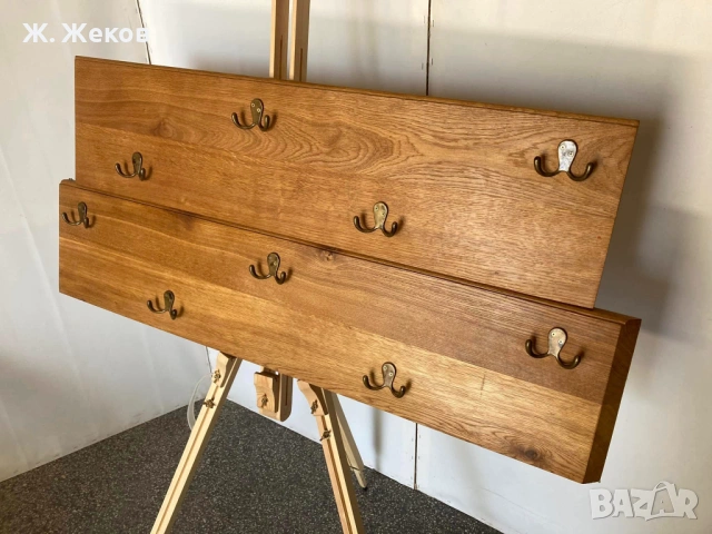 МАСИВНА ДЪРВЕНА ЗАКАЧАЛКА от две части, снимка 3 - Закачалки - 54230042