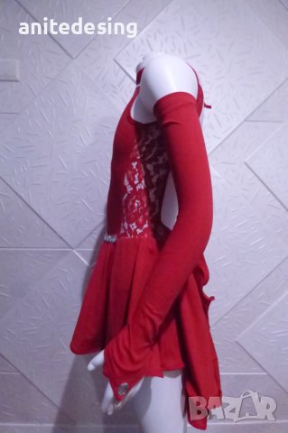 Червена детска рокля за спортни танци, снимка 8 - Детски рокли и поли - 42805665