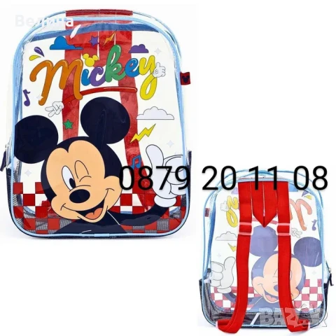Детка плажна раница Стич Мики Мини Маус прозрачна раничка плажа, снимка 3 - Раници - 50802919