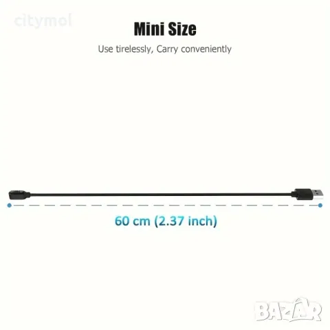 Магнитно зарядно за смарт часовник / смарт гривна, 2 pin 7,62 мм, снимка 11 - Смарт гривни - 48489768