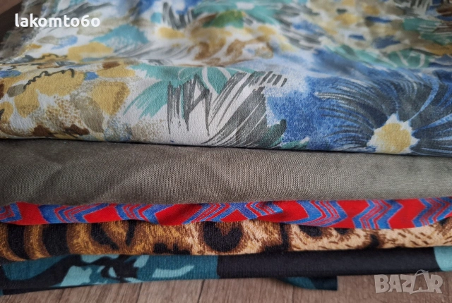 Лот парчета платове, шифон, трико