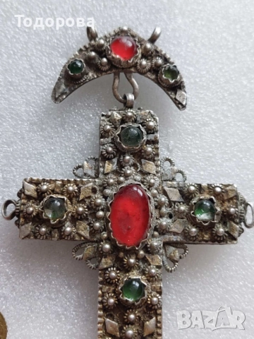 Сребърна панагия и два кръста/може да изпратите вашите оферти/, снимка 17 - Антикварни и старинни предмети - 52040907