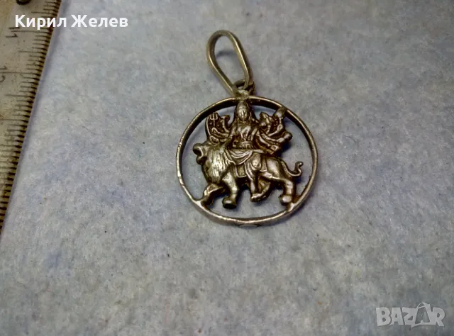 Durga Maa Vaishno Mata ТРАДИЦИОНЕН ХИНДУИСТКИ СРЕБЪРЕН ПЕНДАНТ СРЕБРО ВИСОКА ПРОБА РъчнаРАБОТА , снимка 11 - Антикварни и старинни предмети - 49733243