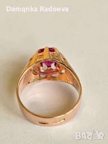 СССР златен пръстен проба 583 14 карата, снимка 6 - Пръстени - 49783569