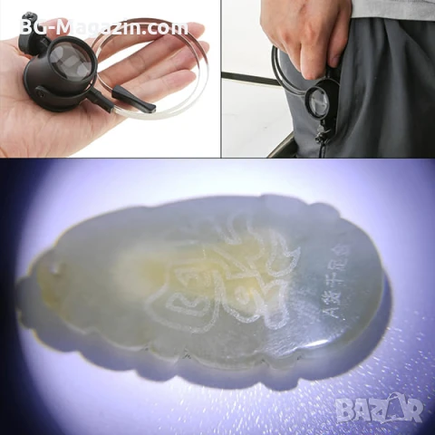 Професионална мощна увеличителна лупа глава за око с LED осветление часовникарска бижутерска лед, снимка 3 - Други инструменти - 50921213