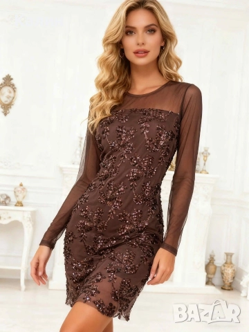 Дамска рокля с пайети - два цвята - 62 лв., снимка 2 - Рокли - 52737395