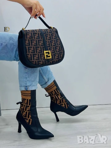 дамски боти на ток fendi , снимка 10 - Дамски боти - 50870669
