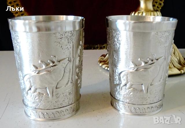 Калаени чаши за вино,ловни,Куче,Елен. 