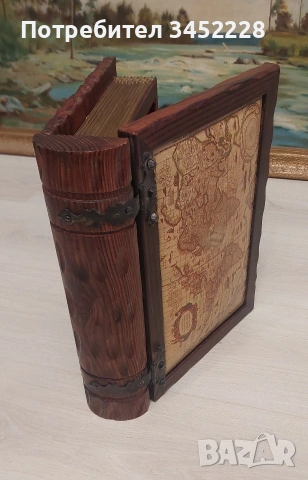 Кутия дървена ретро голяма за ценители отлична 