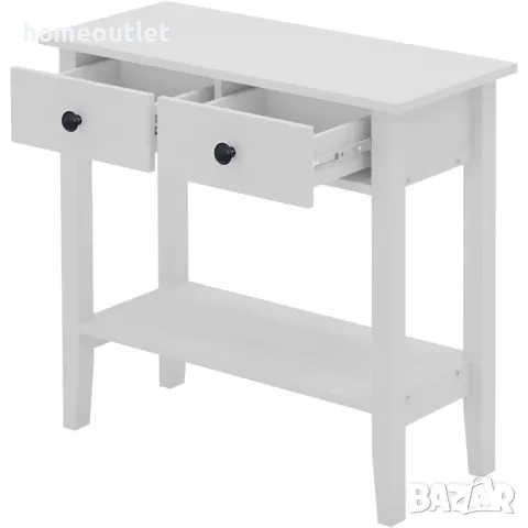 ПРОМОЦИЯ Конзолна маса с 2 нива за съхранение и чекмеджета 10BHHFNT-W-2, снимка 4 - Маси - 49740856