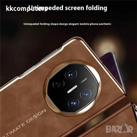 Huawei Mate X6 Кожен Калъф с Интелигентен Прозорец и Скрийн Протектор – Черен, Кафяв, Сив, снимка 9 - Калъфи, кейсове - 51955227