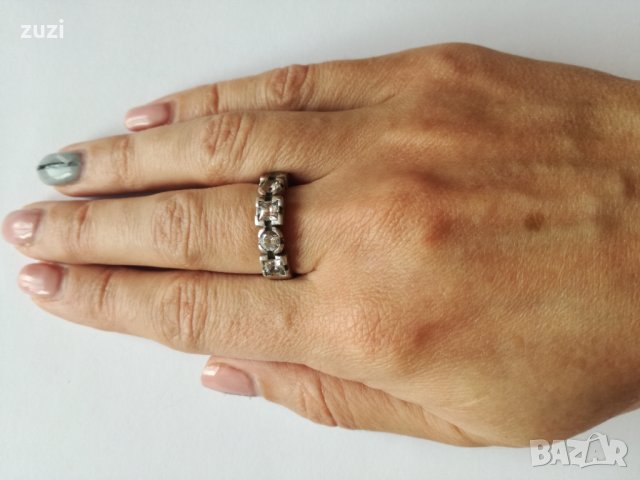 Сребърен пръстен с цирконий - 925 сребро, снимка 4 - Пръстени - 30705015