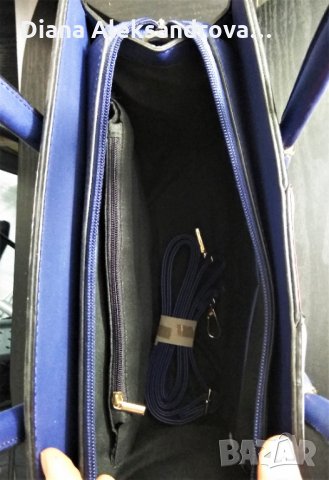 Дамска чанта, тип куфарче, тъмносиня. 20лв., снимка 11 - Чанти - 31637966