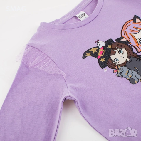 Halloween / Хелоуин блуза от памук с тюл на рамото_1242170, снимка 2 - Детски Блузи и туники - 52118262