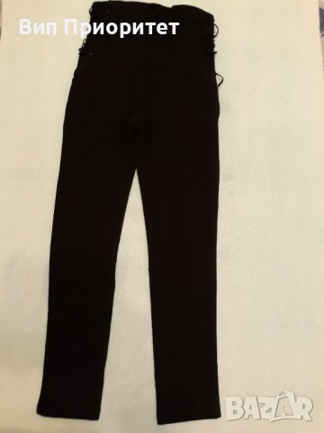 Черен панталон Showdy, висока талия ,скъп , с плетени връвки странично , ефектен модел , дъръг панта, снимка 5 - Панталони - 37518677