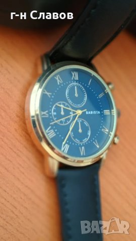 Мъжки ръчен испански Basista! Златиста каса 40мм*Нова батерия! Кожена каишка*, снимка 2 - Мъжки - 49367728