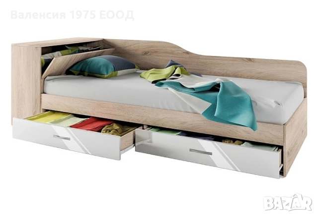 Легло с чекмеджета и ракла Сити 2005 сонома, орех или комбинация бяло/ арвен, снимка 6 - Спални и легла - 18797203