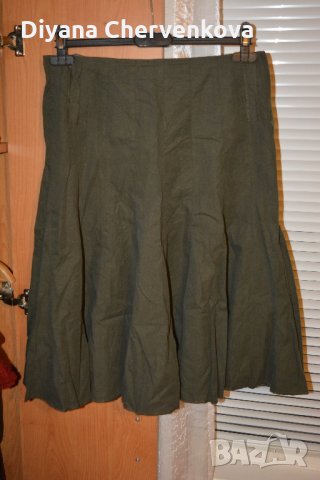 Дамска маслено зелена лятна пола, снимка 1