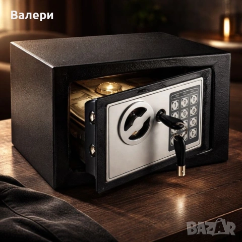 Електронен сейф с кодова клавиатура и резервен механичен ключ , снимка 3 - Други стоки за дома - 53198365