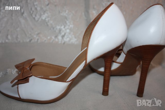 Супер елегантни бели, летни, ест. кожа, снимка 5 - Дамски елегантни обувки - 31896506