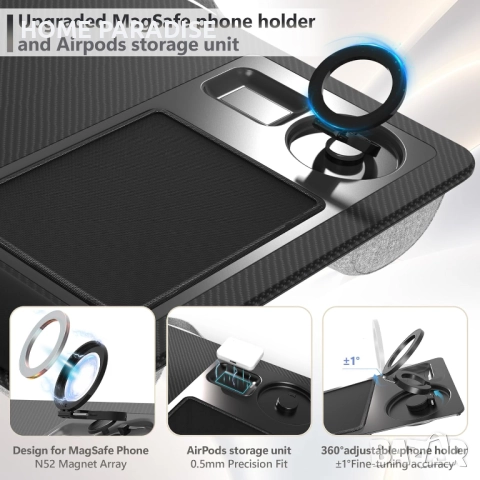 Поставка за лаптоп с държач за телефон за Mag-Safe и Air-Pods, снимка 6 - Други - 52477811