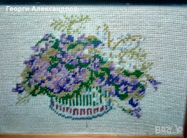 2 Стари ръчно ушити гоблени по модел на Вилер МИНИАТЮРА, снимка 5 - Гоблени - 53940503