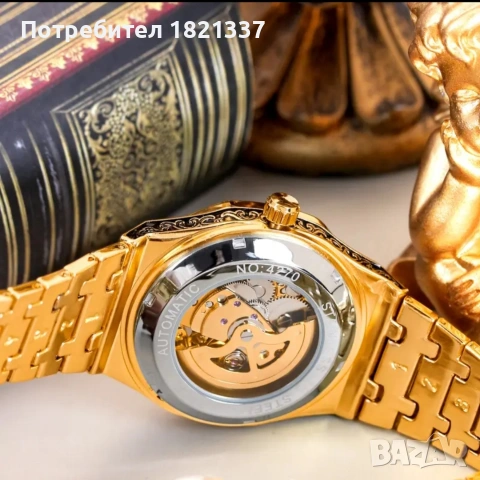 Луксозен механичен автоматичен водоустойчив часовник , снимка 5 - Мъжки - 54305566