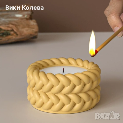 Силиконови молдове кашпа „Плетка“, снимка 3 - Форми - 53099824