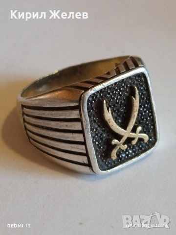 Сребърен пръстен изобразява меча Зулфикар майсторска ръчна изработка 52764, снимка 6 - Пръстени - 53040540