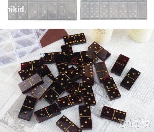 Домино Силиконов молд 2 части форма калъп изработка плочки от шоколад гипс смола, снимка 4 - Форми - 31215201