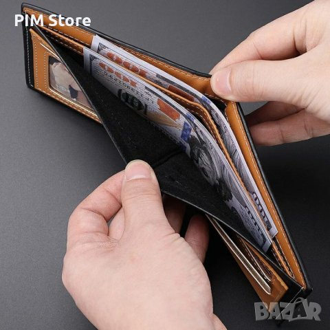 Портфейл от въглеродни влакна с отделение за банкноти, държачи за карти и карти иджоб за монети, снимка 4 - Портфейли, портмонета - 40825080