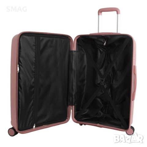 Куфар с колелца 87л, розов_1233330, снимка 8 - Куфари - 52193580