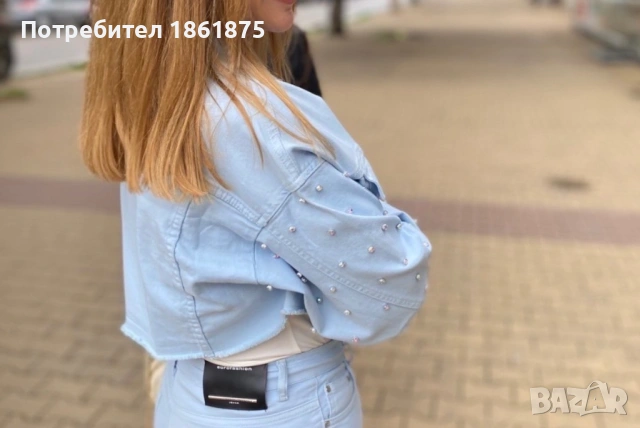 Сет от деним в небесно син цвят