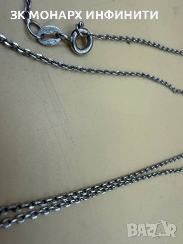 Сребърен ланец със сребърна висулка сърце /925/, снимка 5 - Колиета, медальони, синджири - 52298782