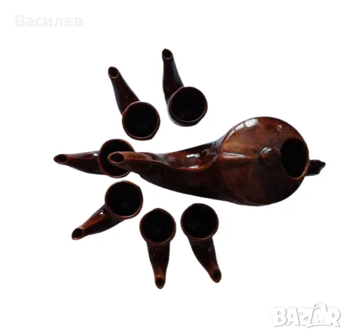 Ретро керамичен сервиз за алкохол, снимка 2 - Сервизи - 49660938