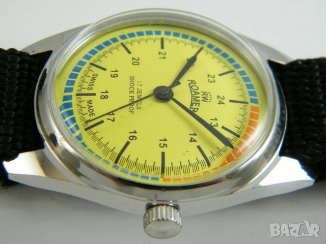 Roamer  swiss -Ретро механичен ръчен часовник, реставриран, снимка 4 - Мъжки - 31214650